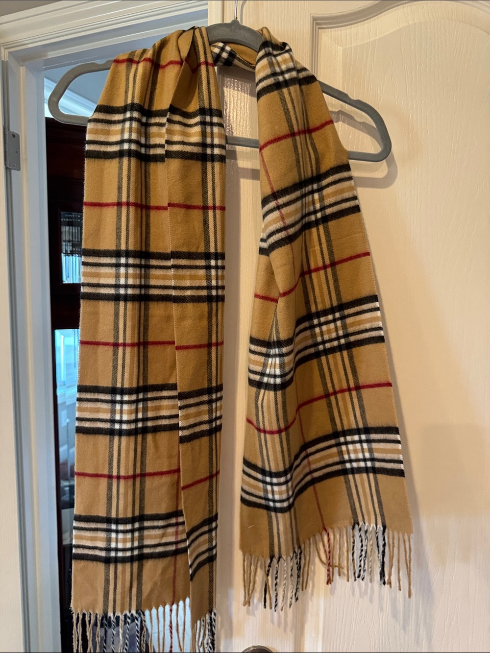 Classic Plaid Women's Scarf in Camel